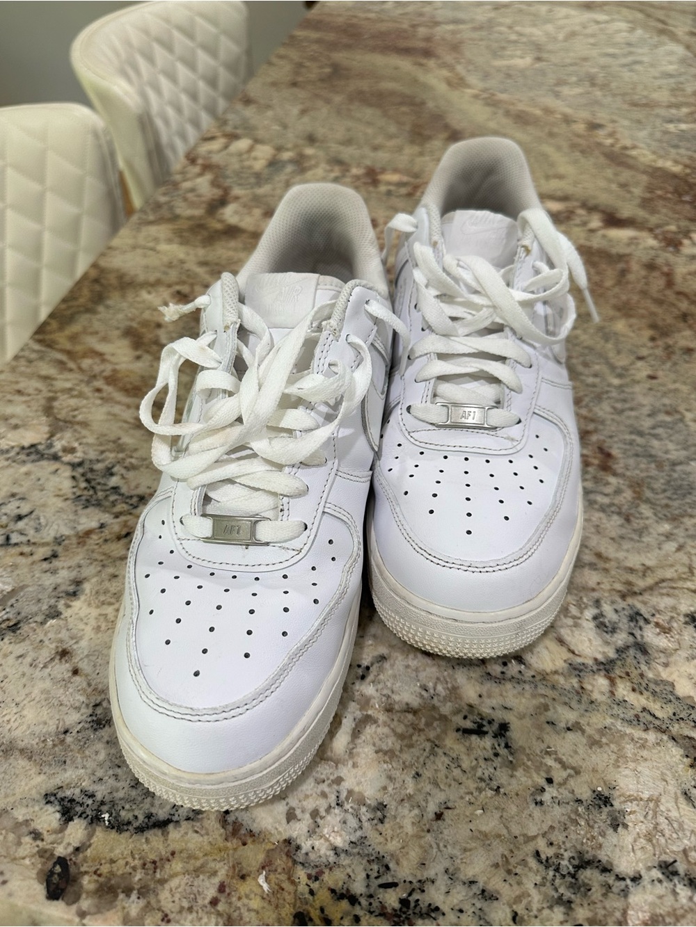 Men’s Air Force one White Sneakers - Classic Low-Top Athletic Shoes Size 9.5